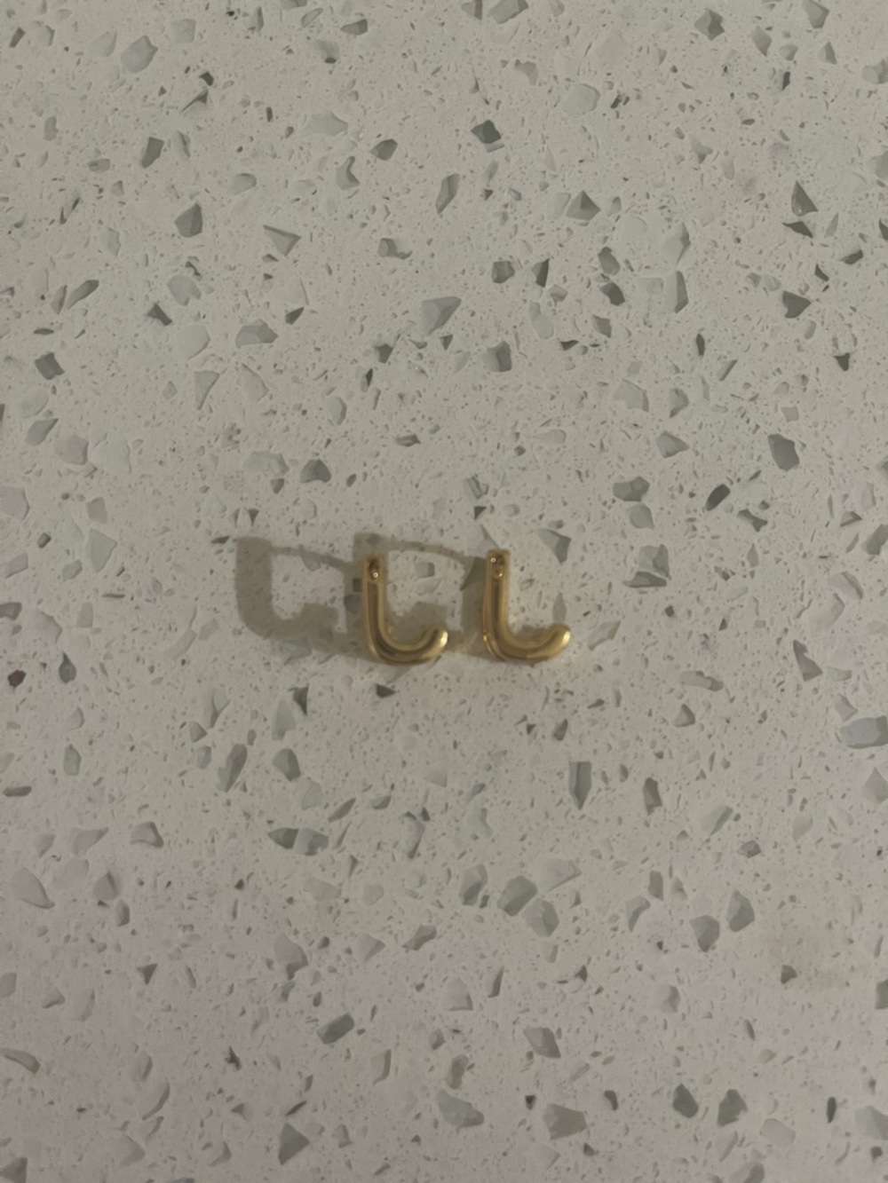 Gold plated J Minimalist Hook Earrings